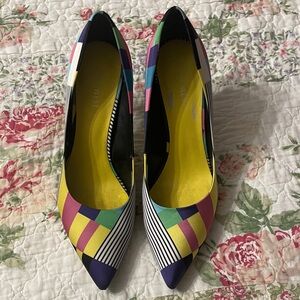 Nine West Multicolor Geometric Heels